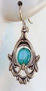 Niobium Emerald Charm Dangle Earrings
