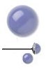 Blue Chacedony Gemballs on Pure Titanium Post Earrings for Sensitive Pierced Ears