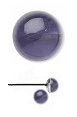 Top Quality Genuine Iolite 1/2 Gemballs on Pure Titanium Post Earrings for Sensitive Pierced Ears
