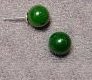 Jade Gemballs on Pure Titanium Post Earrings for Sensitive Pierced Ears