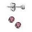 Kids Lab Grown Birthstone Gems in Titanium Cup & Post Earrings