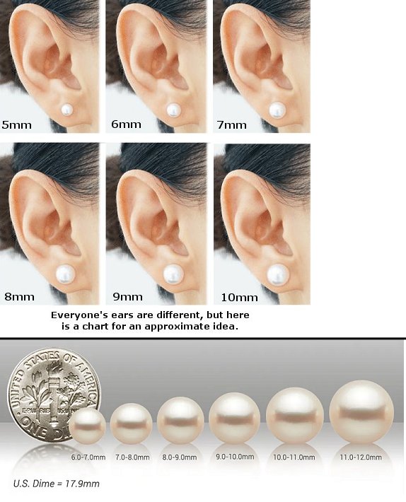Pearl Earring Size Chart